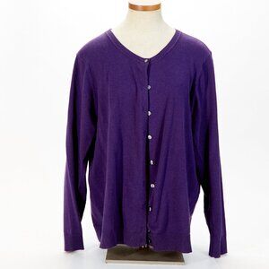Plus-Size Purple Cardigan Sweater